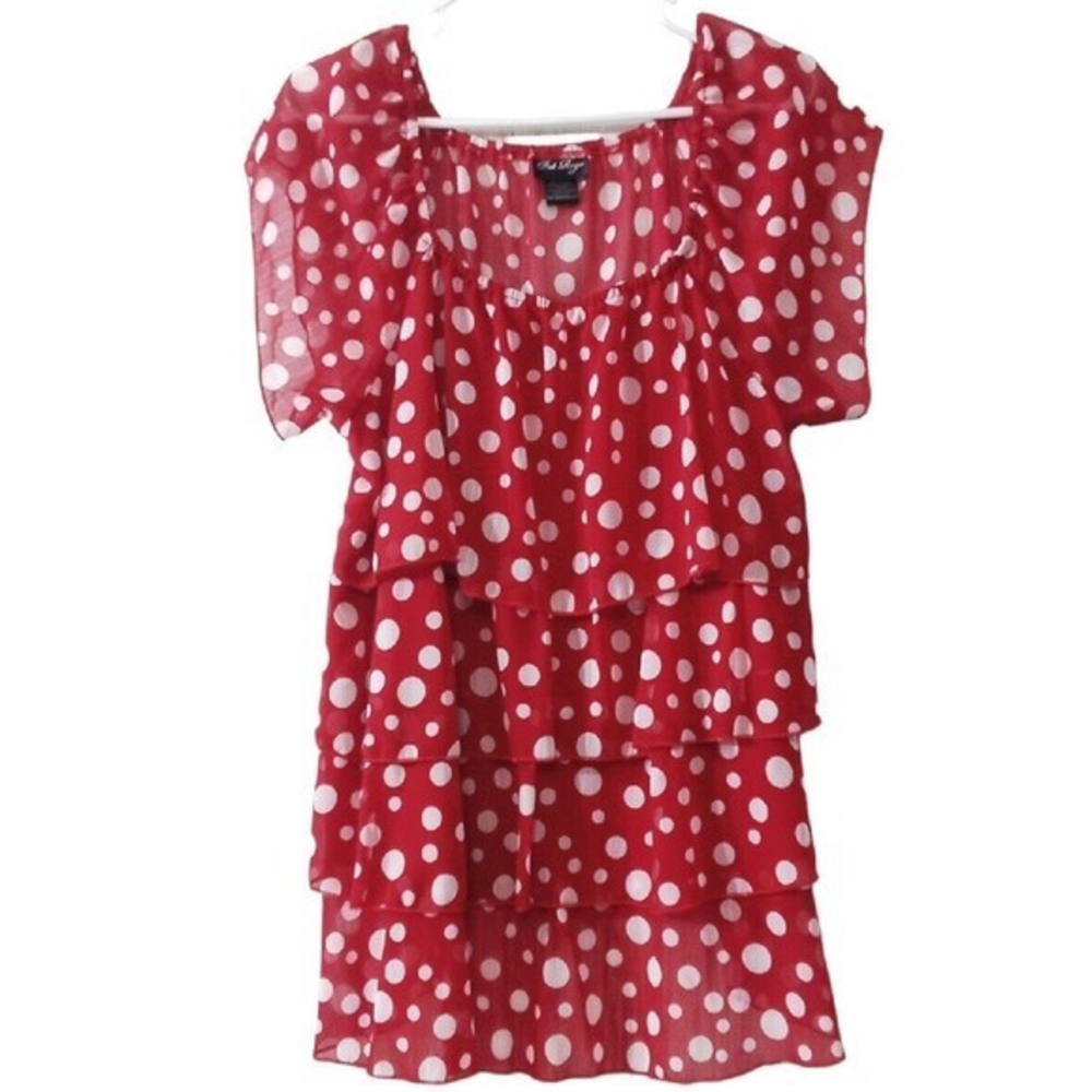 Women's Pat Rego Red And White Polka Dot Shirt‎ Size 14/16